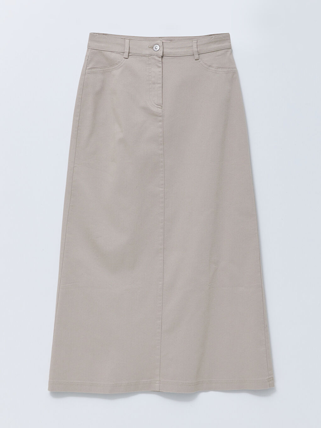 Standard Fit Plain Pocket Detailed Women's Gabardine Women's Skirt-5