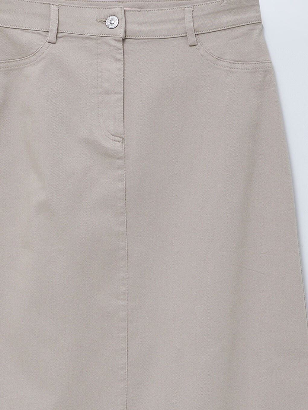 Standard Fit Plain Pocket Detailed Women's Gabardine Women's Skirt-7