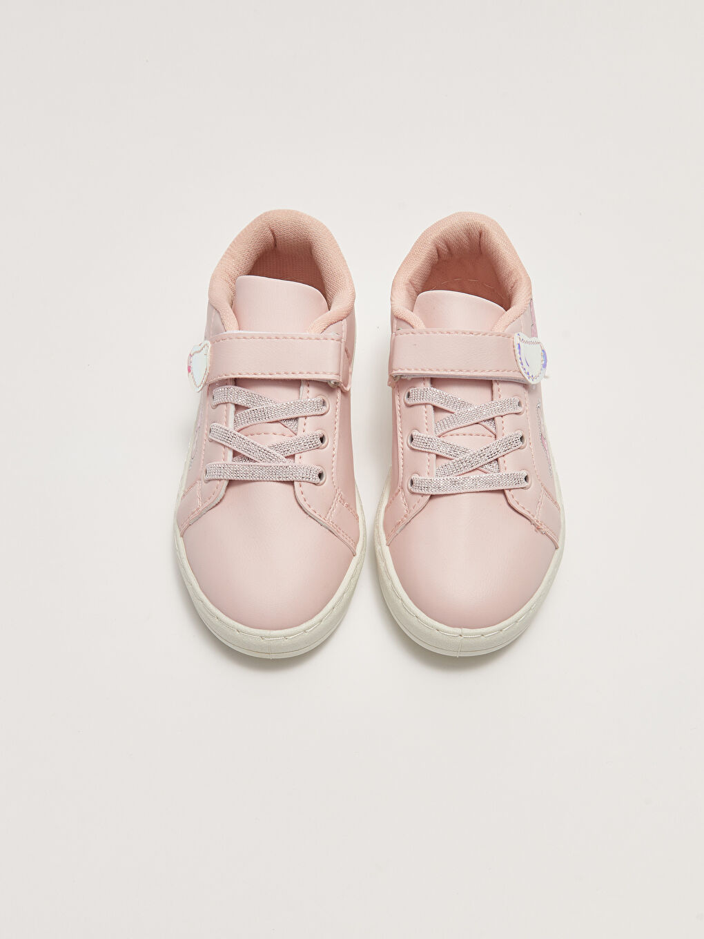 Pembe Baskılı Bağcık ve Cırt Cırtlı Kız Çocuk Spor Ayakkabı-2