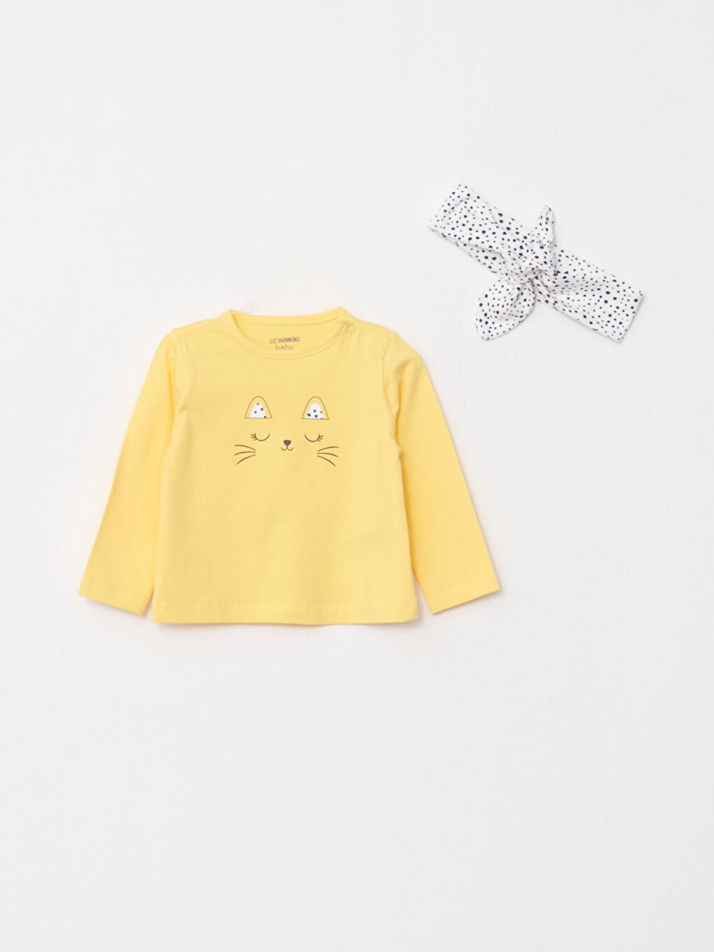 Crew Neck Long Sleeve Patterned Baby Girl 3-Pack Set-1