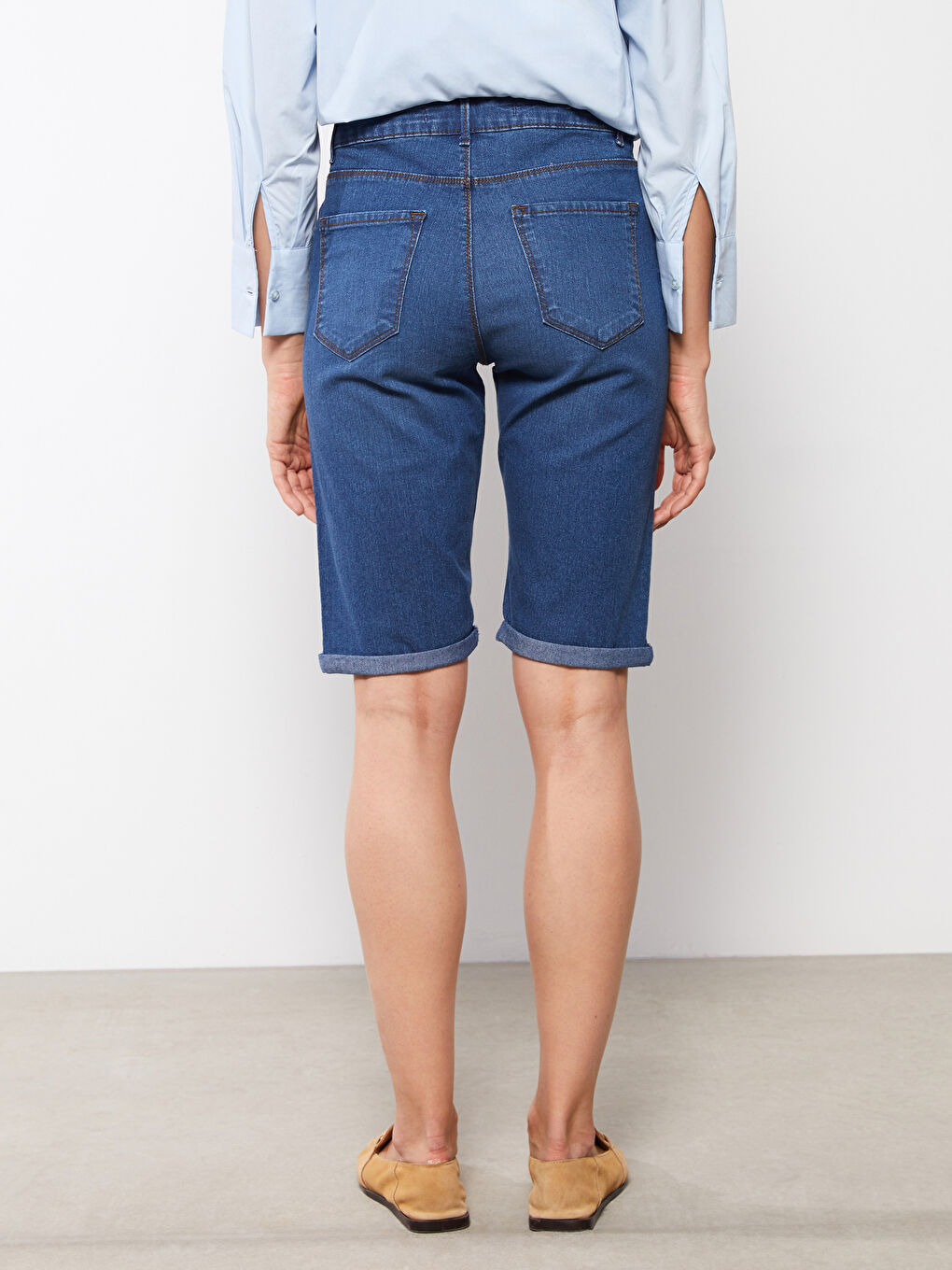 Slim Fit Straight Pocket Detailed Women's Rodeo Jean Shorts -S2CJ85Z8-H45