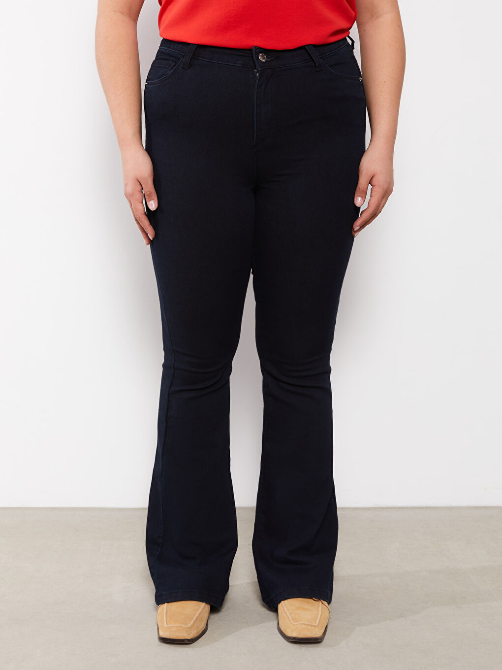 Siyah Yüksek Bel Mars Flare Kadın Jean Pantolon-3