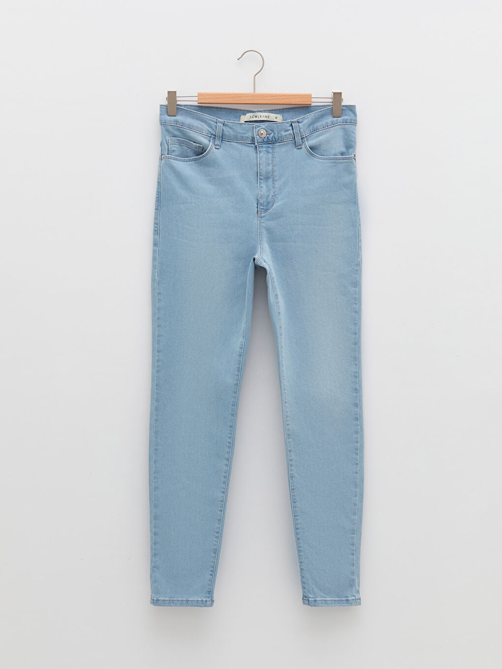 İndigo Yüksek Bel Slim Fit Kadın Jean Pantolon-4