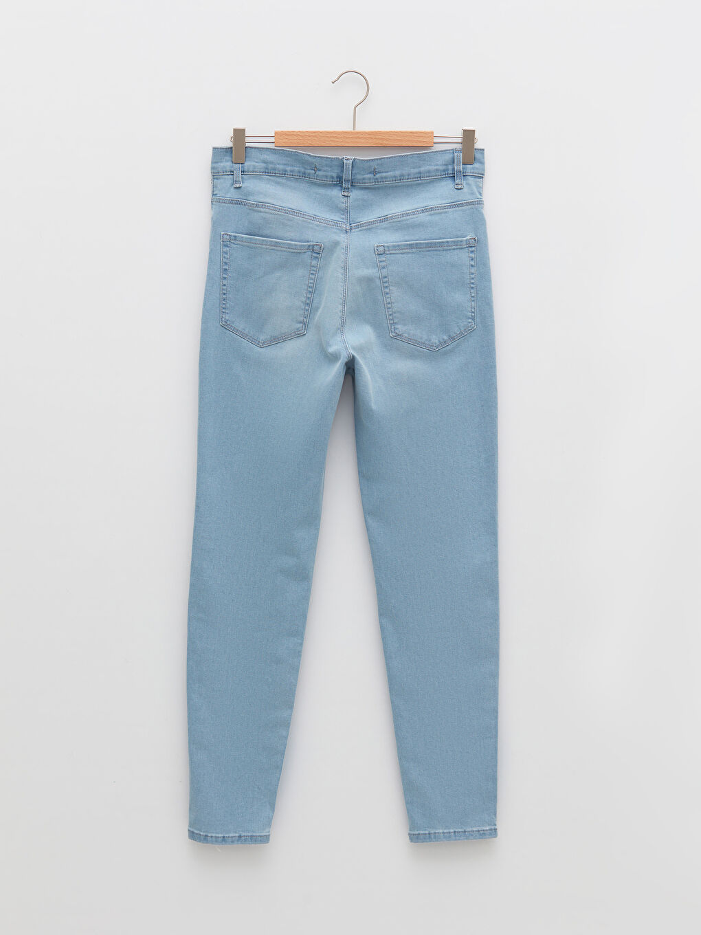 İndigo Yüksek Bel Slim Fit Kadın Jean Pantolon-5