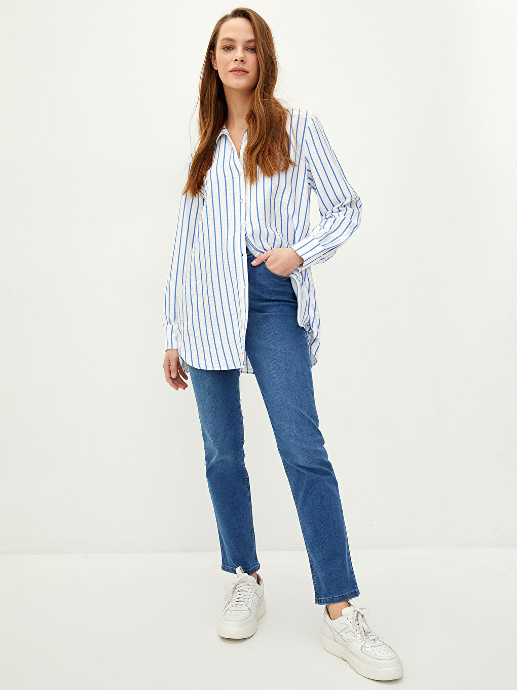 Blugi Rodeo Pentru Femei Mercury Skinny Fit cu Detalii la Buzunar-3