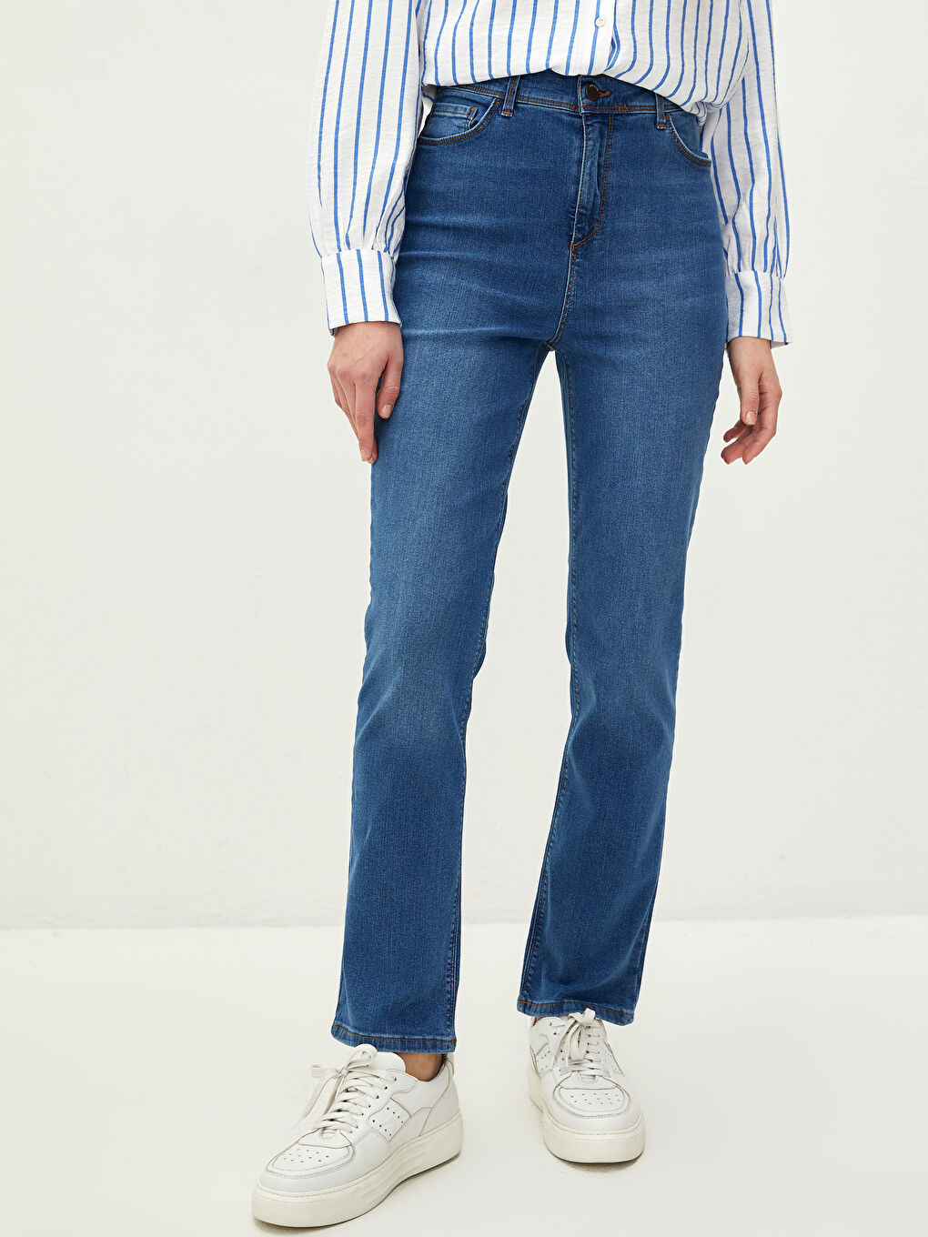 Blugi Rodeo Pentru Femei Mercury Skinny Fit cu Detalii la Buzunar-6