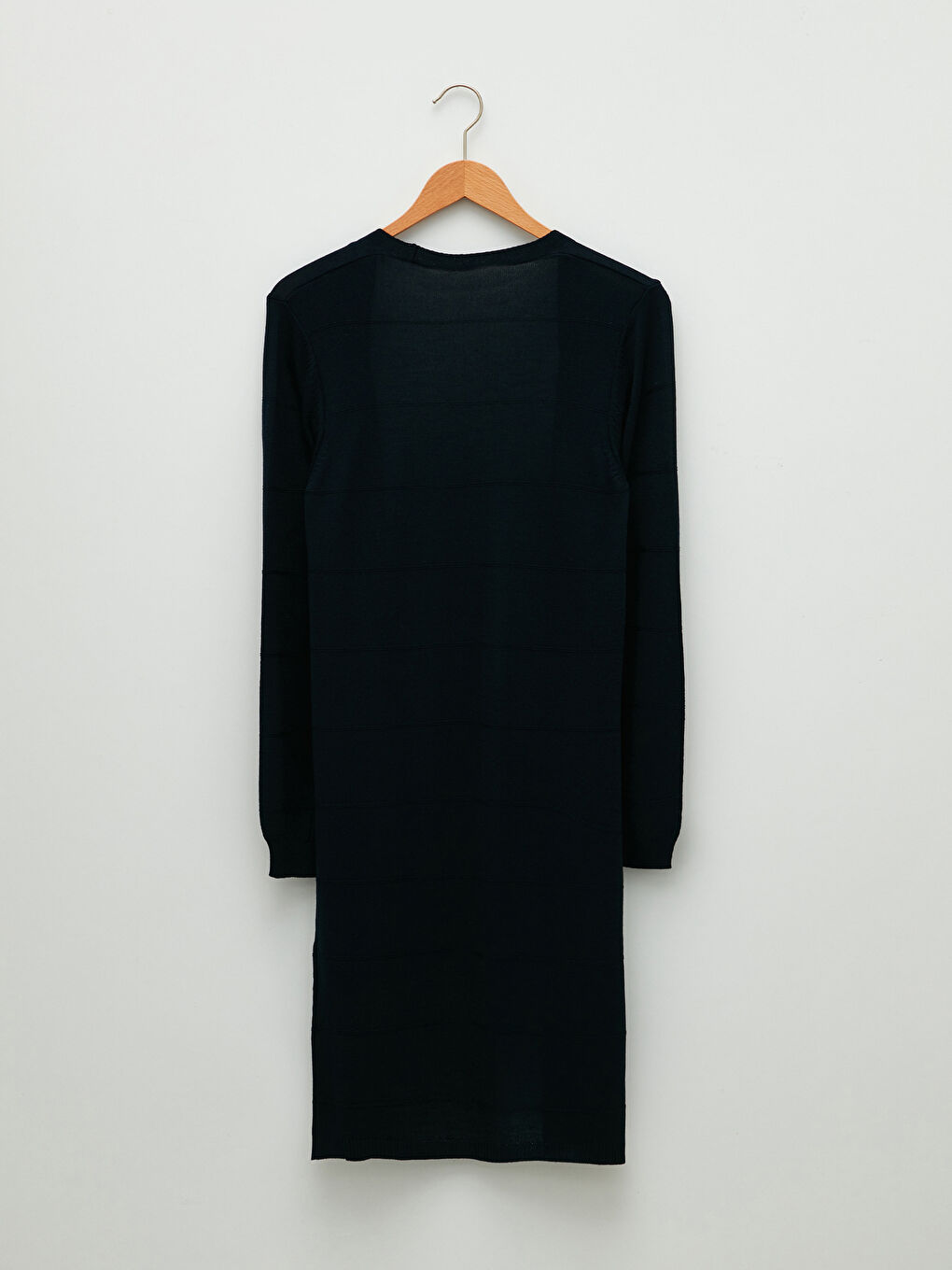 Lacivert Şal Yaka Düz Uzun Kollu Kadın Triko Hırka-6