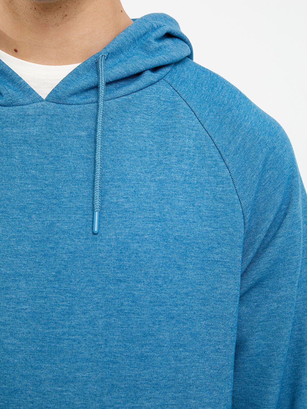 İndigo Uzun Kollu Erkek Hoodie-3