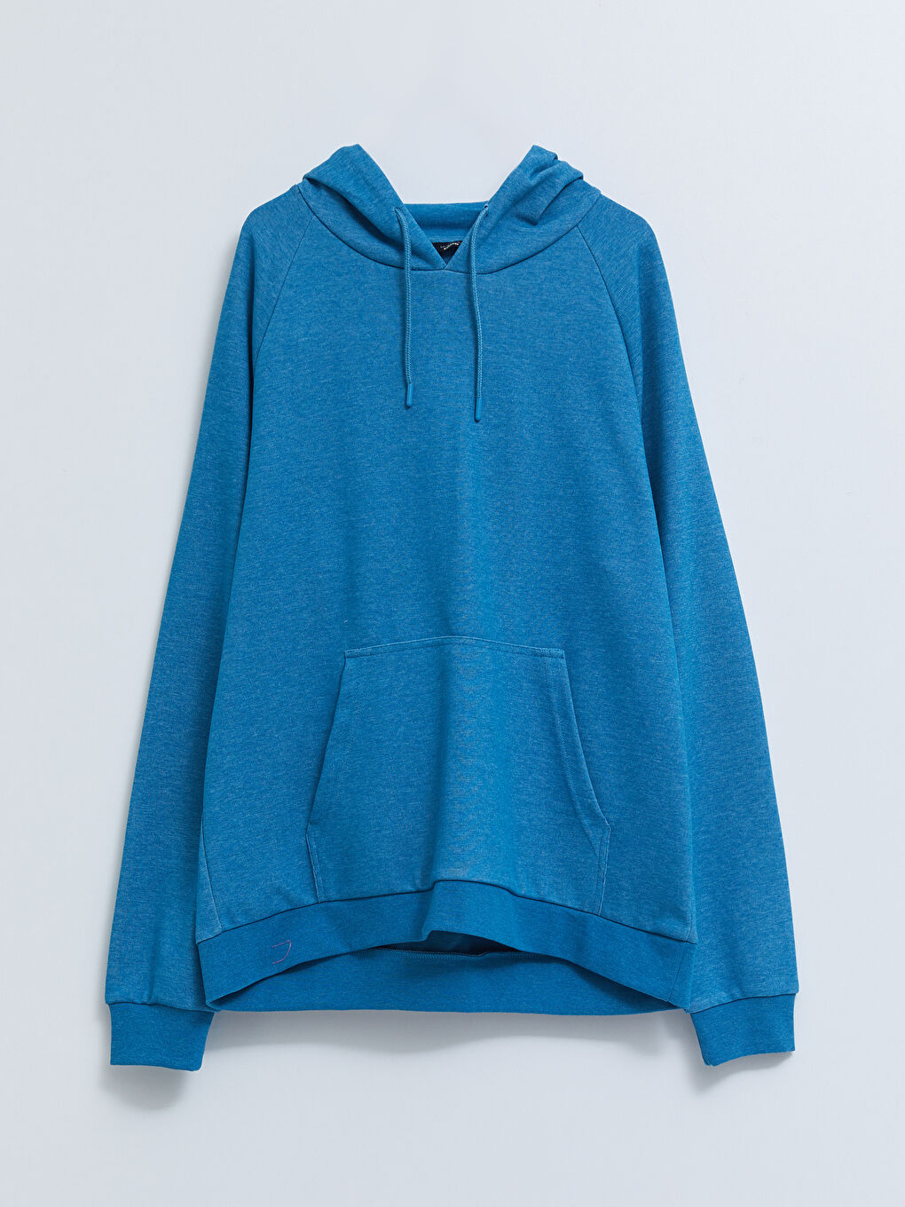 İndigo Uzun Kollu Erkek Hoodie-5