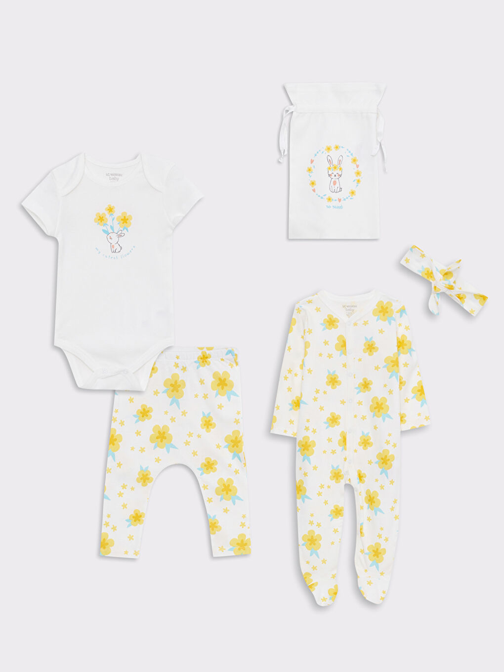 Printed Cotton Baby Girl Hospital Outlet Set of 5