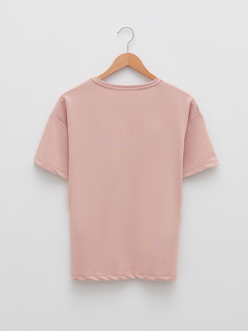 V-Neck Plain Short Sleeve Women's T-Shirt-6