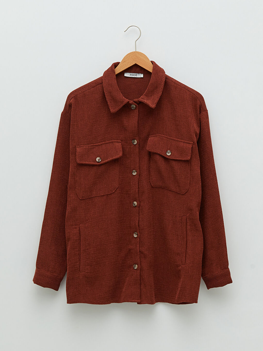 XSIDE Buttoned Regular Long Sleeve Velvet Women's Shirt Jacket -S2CK66Z8-S4L