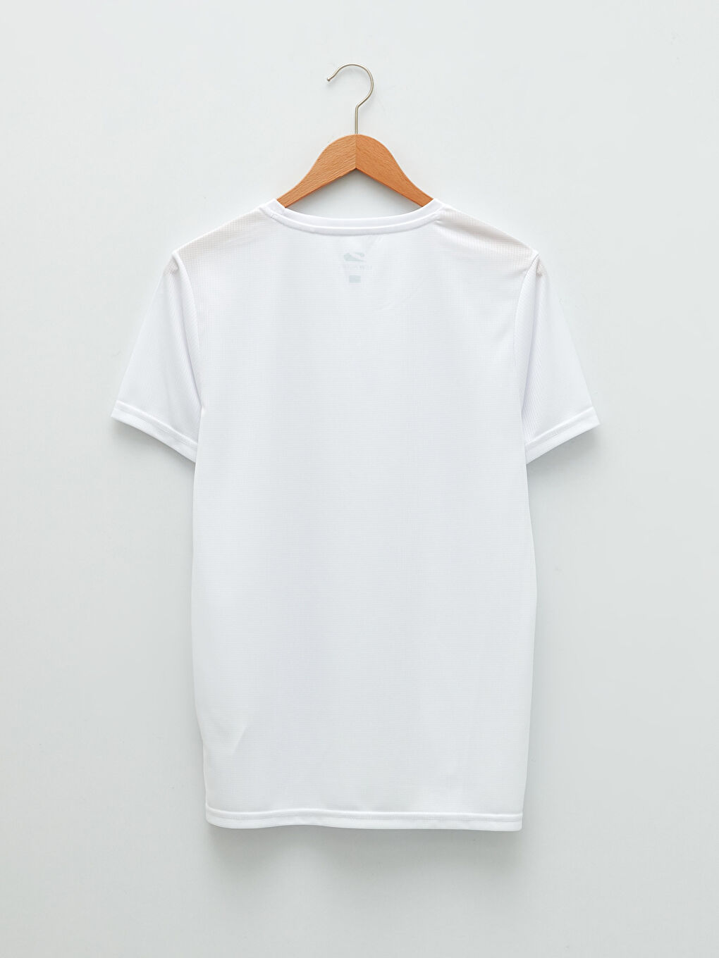 Beyaz Bisiklet Yaka Kısa Kollu Erkek Spor Tişört-6
