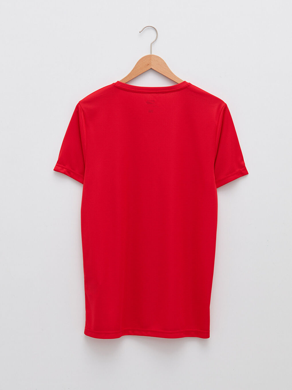 Kırmızı Bisiklet Yaka Kısa Kollu Erkek Spor Tişört-6