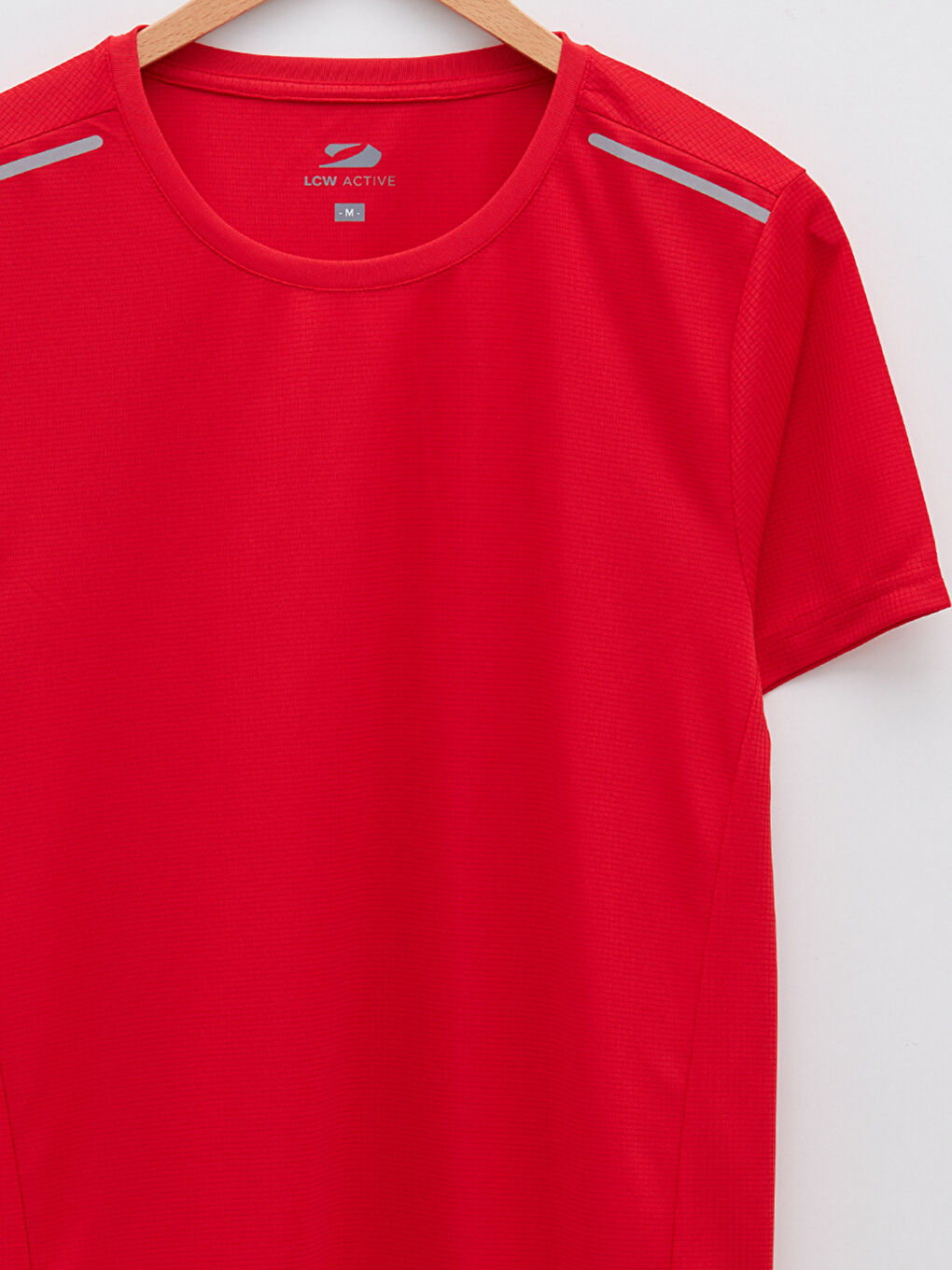 Kırmızı Bisiklet Yaka Kısa Kollu Erkek Spor Tişört-7