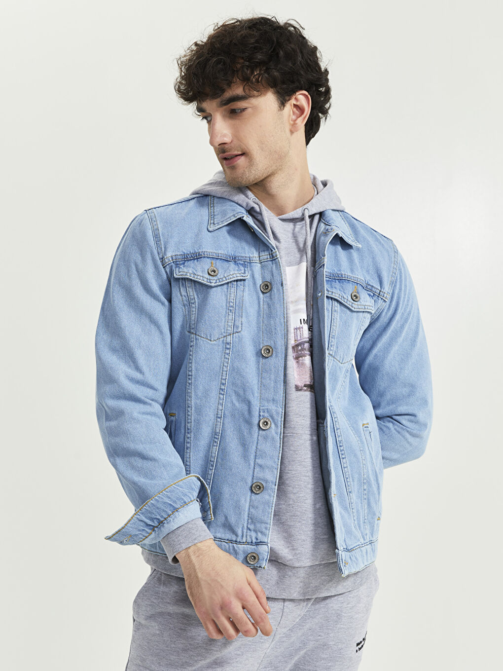 Mavi Standart Kalıp Erkek Jean Ceket-1
