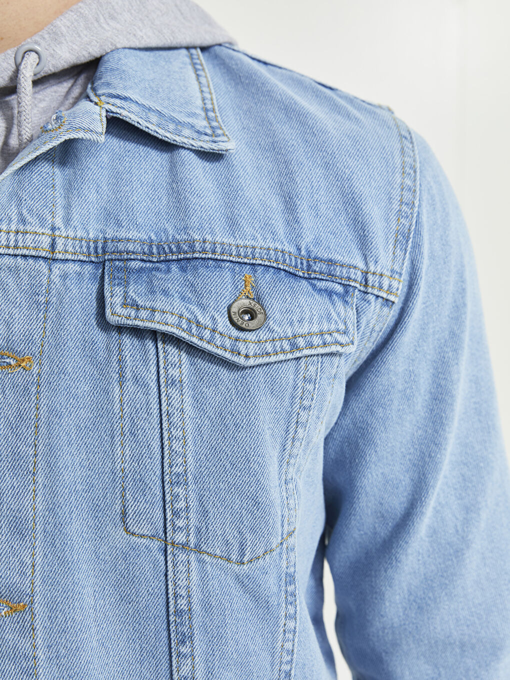 Mavi Standart Kalıp Erkek Jean Ceket-3
