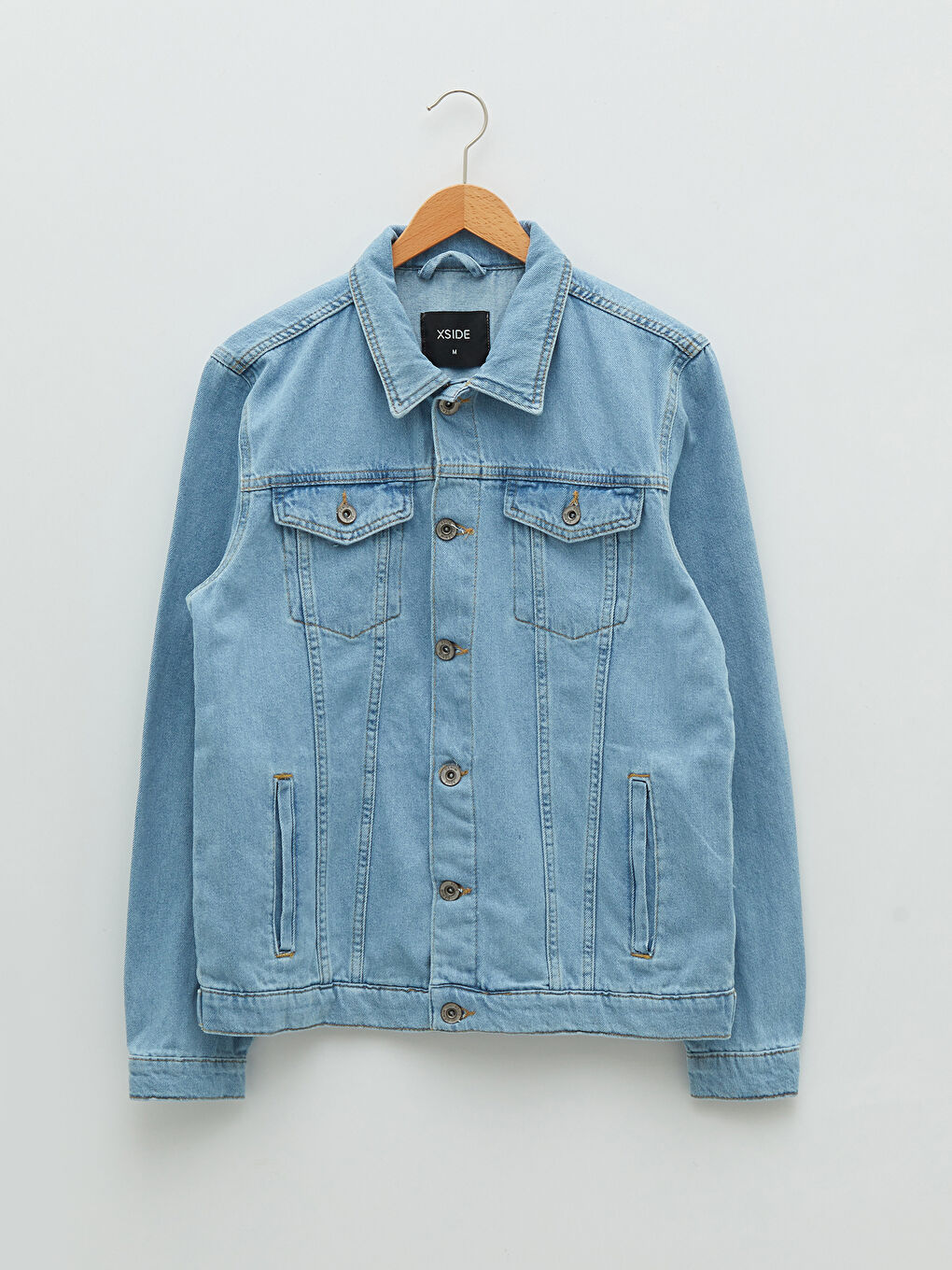 Mavi Standart Kalıp Erkek Jean Ceket-5