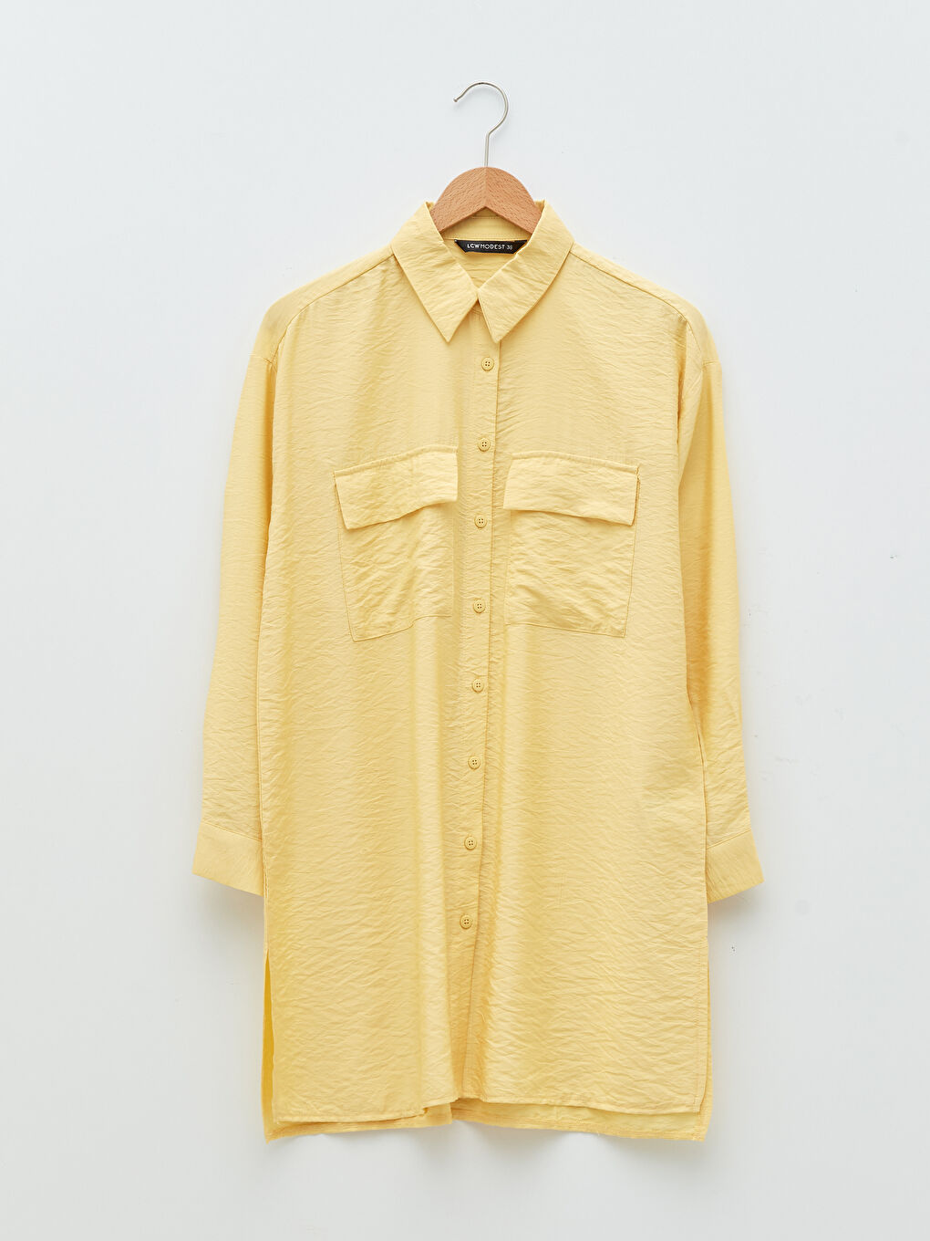 Plain Long Sleeve Oversize Women's Shirt Tunic-4