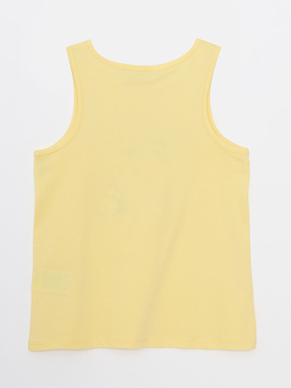 Sarı Bisiklet Yaka Baskılı Pamuklu Kız Çocuk Atlet-1