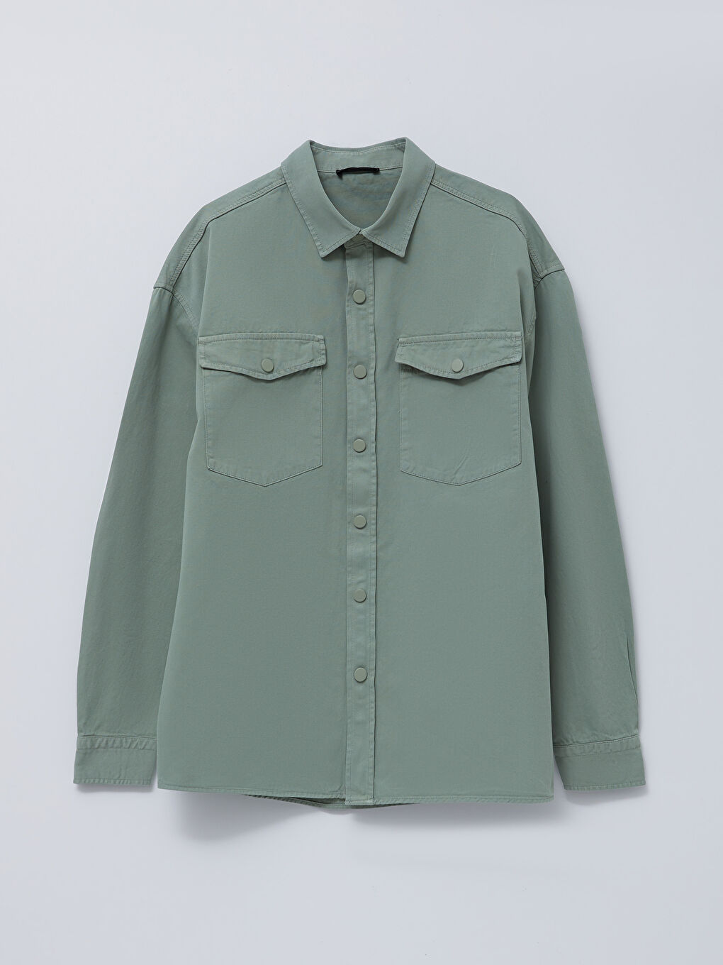 Chemise à Manches Longues en Gabardine Coupe Décontractée pour Hommes-6