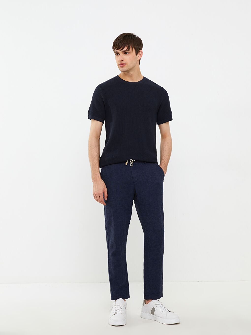 Crew Neck Short Sleeve Men's Knitwear Sweater-2