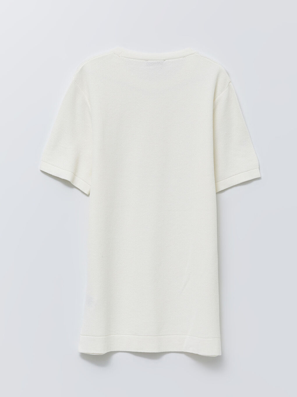 Ekru Bisiklet Yaka Kısa Kollu Erkek Triko Kazak-6