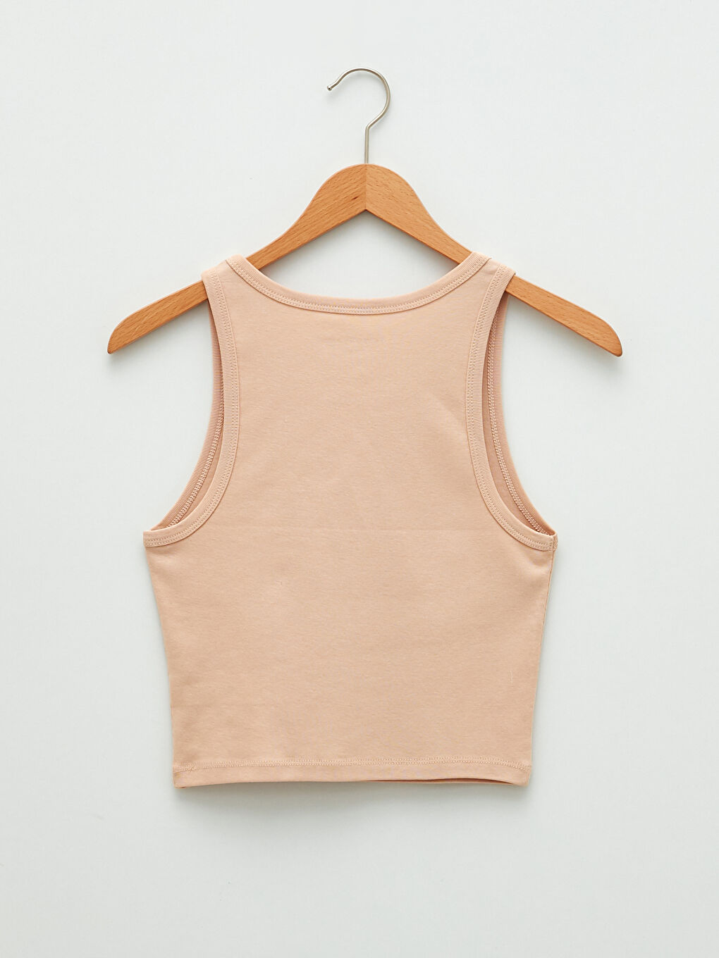 Bej Kadın U Yaka Düz Atlet-5