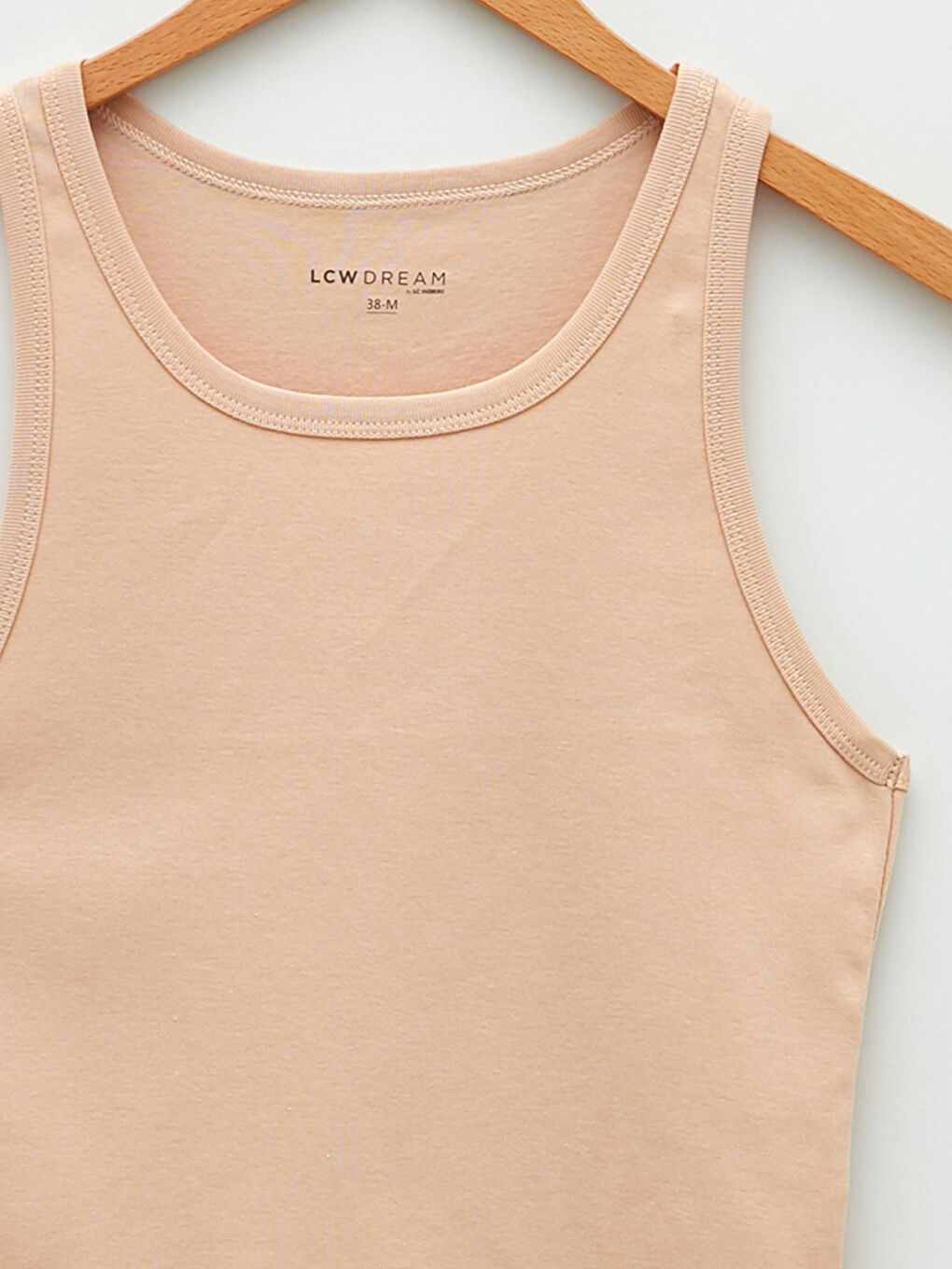 Bej Kadın U Yaka Düz Atlet-6