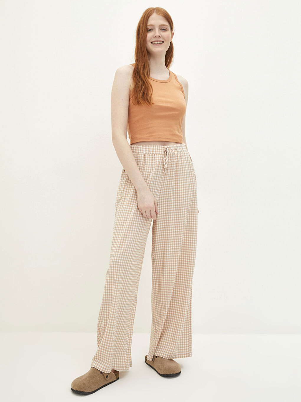 Turuncu Kadın U Yaka Düz Atlet-2