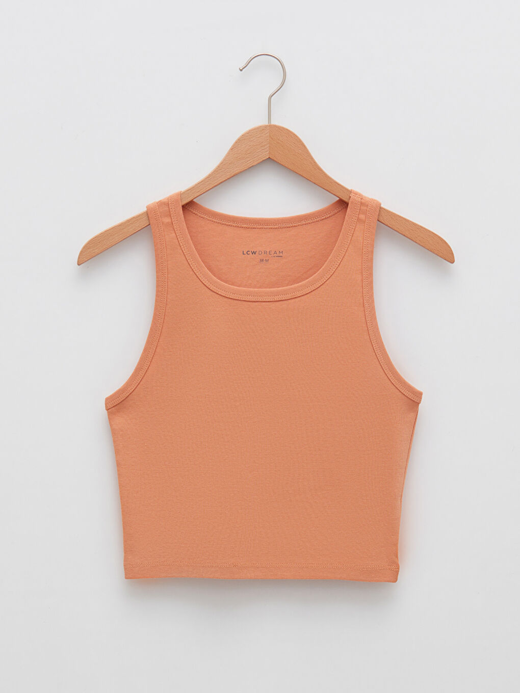 Turuncu Kadın U Yaka Düz Atlet-5