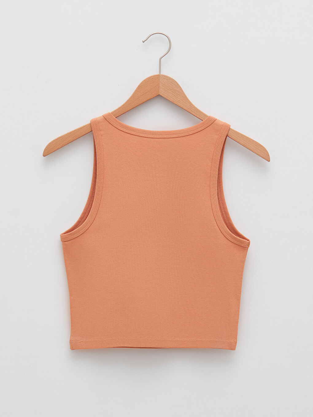 Turuncu Kadın U Yaka Düz Atlet-6