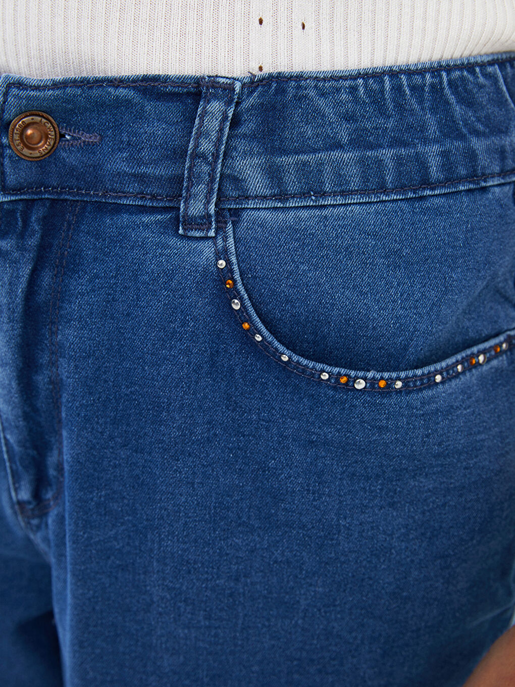 LC Waikiki Elastični struk Merkur usko krojene ravne džepne detaljne ženske farmerke pantalone -S2CL35Z8-563