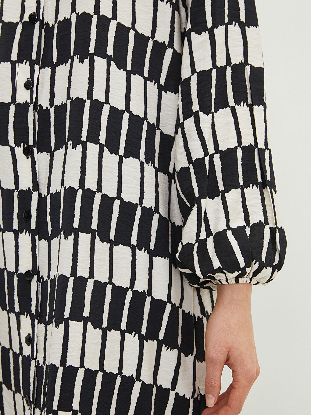 Siyah Desenli Kadın Gömlek Tunik-3