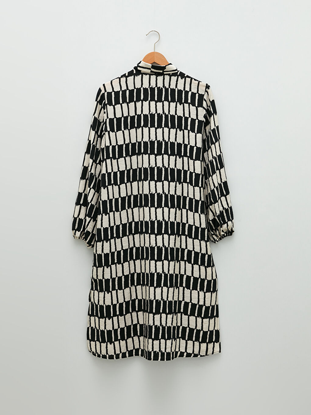 Siyah Desenli Kadın Gömlek Tunik-6