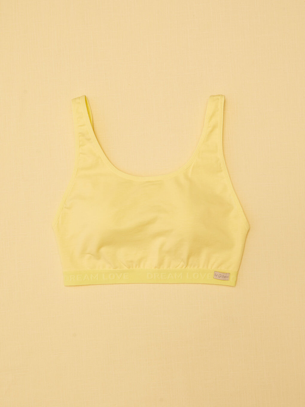 Sarı Balensiz Dolgusuz Baskılı Sütyen