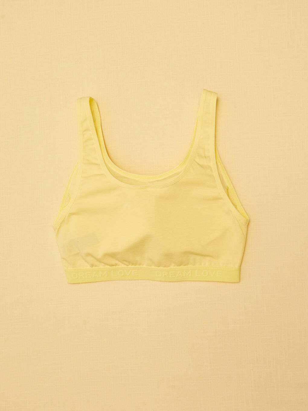 Sarı Balensiz Dolgusuz Baskılı Sütyen-1