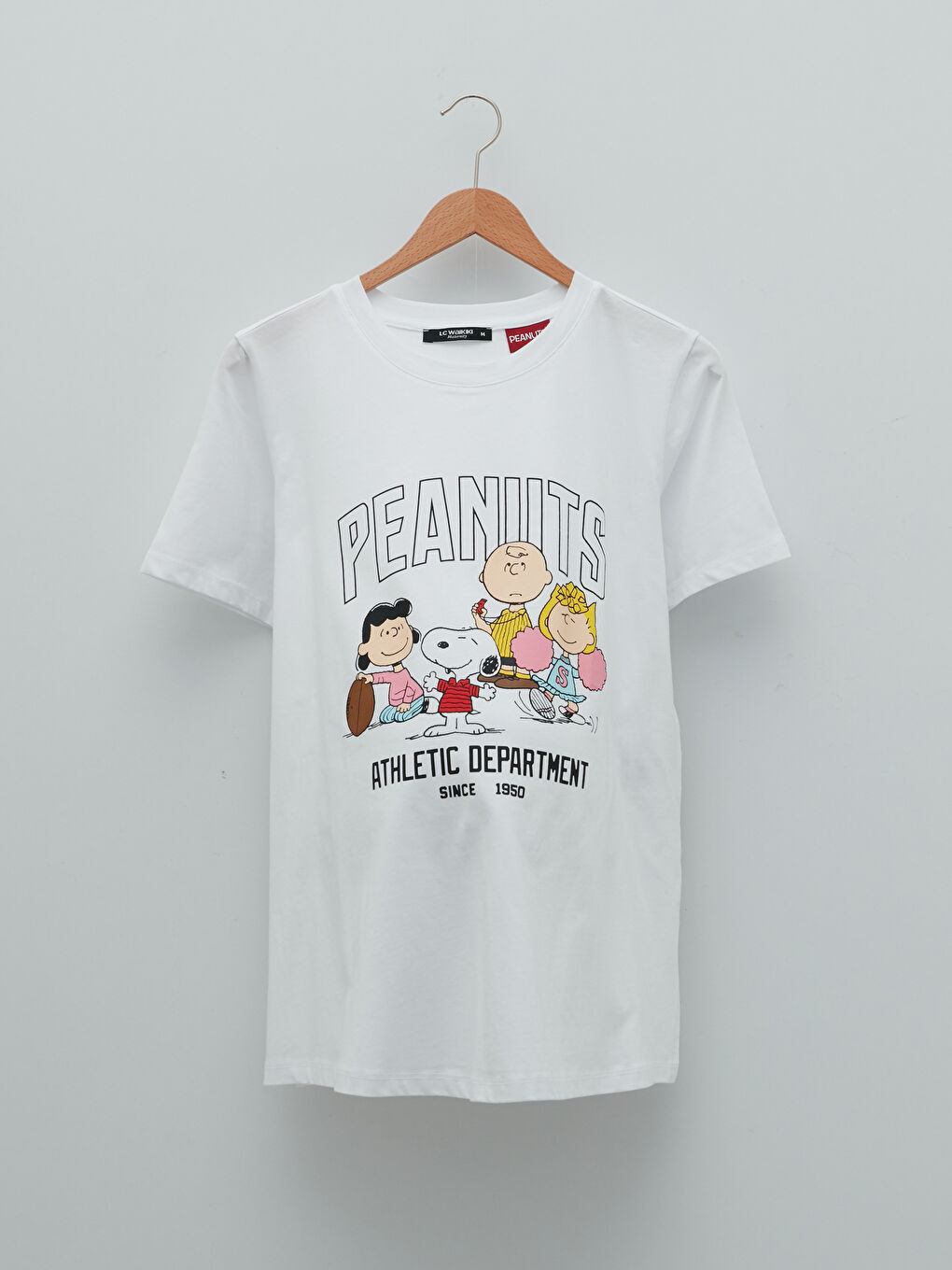 Crew Neck Peanuts Printed Short Sleeve Cotton Maternity T-Shirt-5
