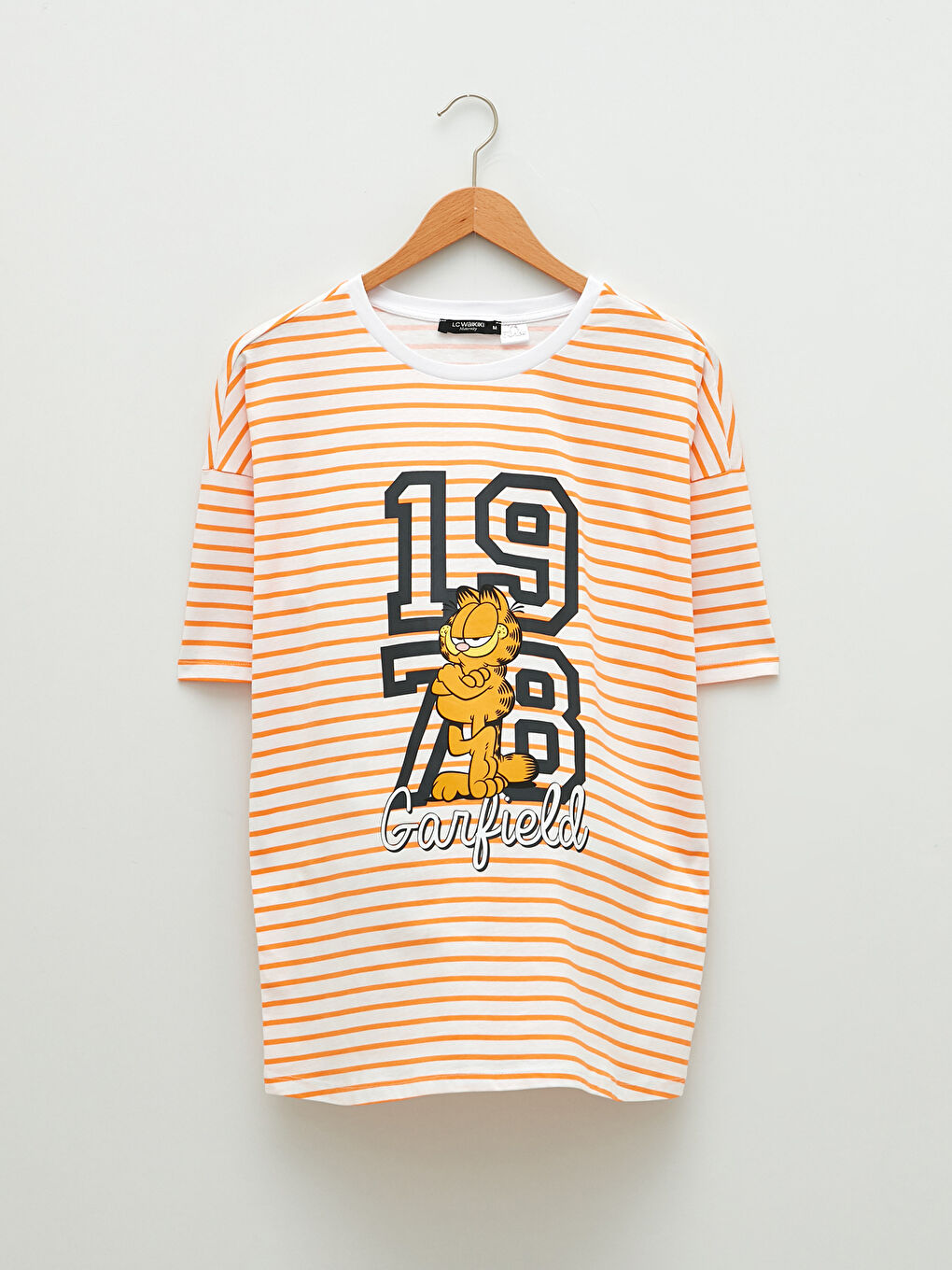 Crew Neck Garfield Printed Short Sleeve Cotton Maternity T-Shirt -S2CL47Z8-LGU