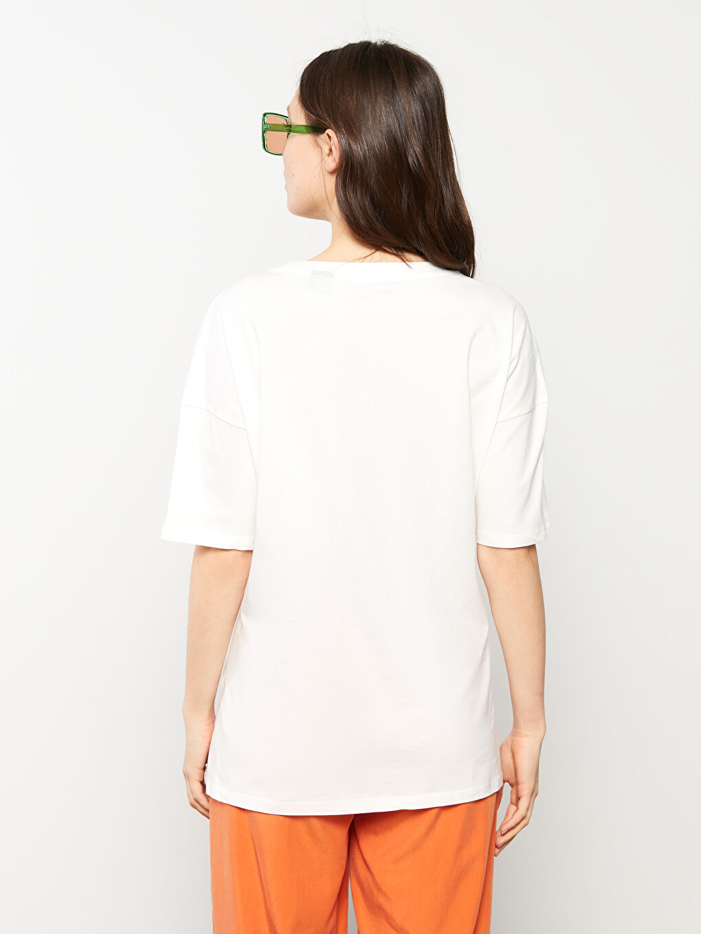 Crew Neck Mickey Mouse Printed Short Sleeve Cotton Maternity T-Shirt-4