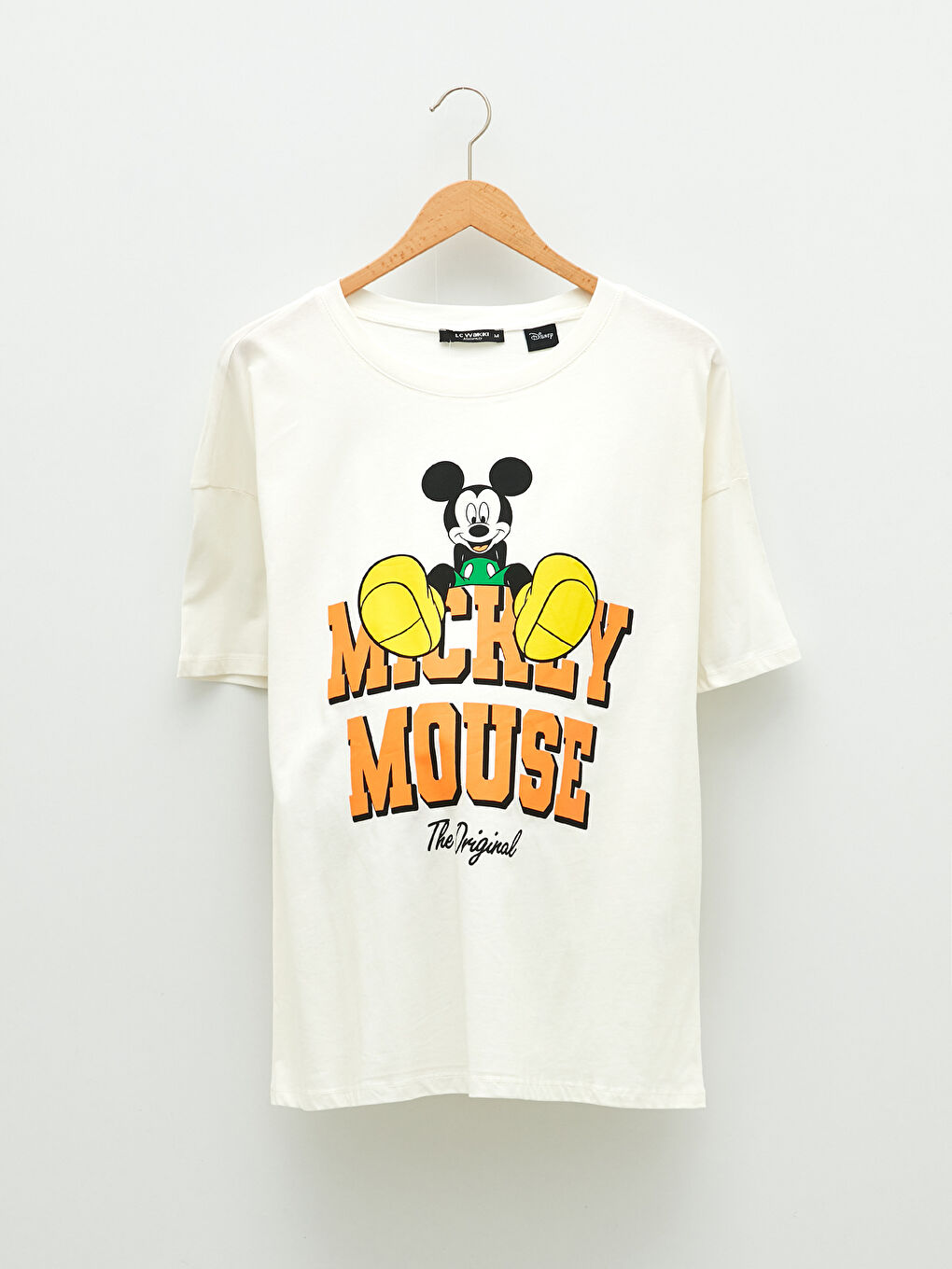 Crew Neck Mickey Mouse Printed Short Sleeve Cotton Maternity T-Shirt-5