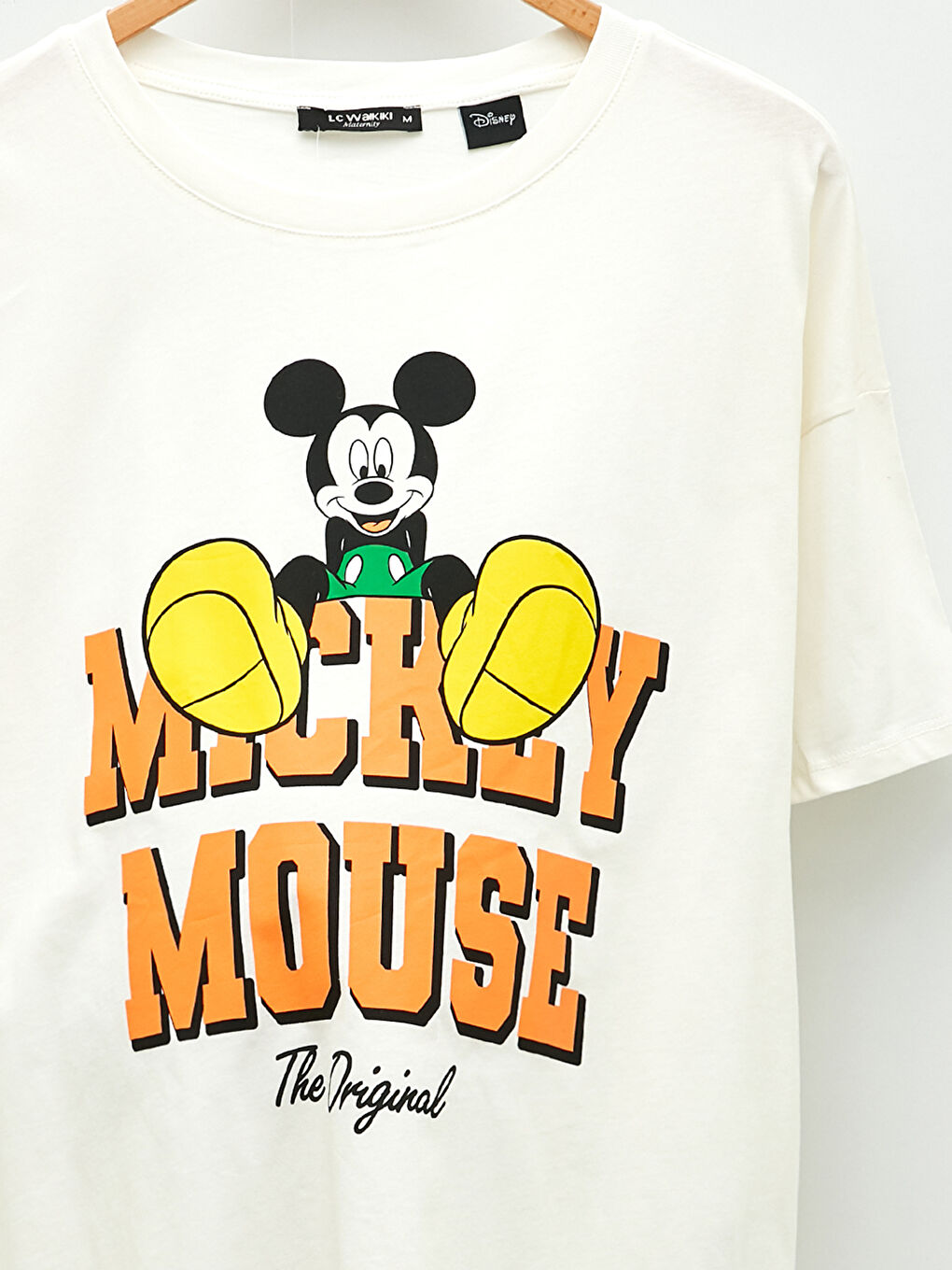 Crew Neck Mickey Mouse Printed Short Sleeve Cotton Maternity T-Shirt-7