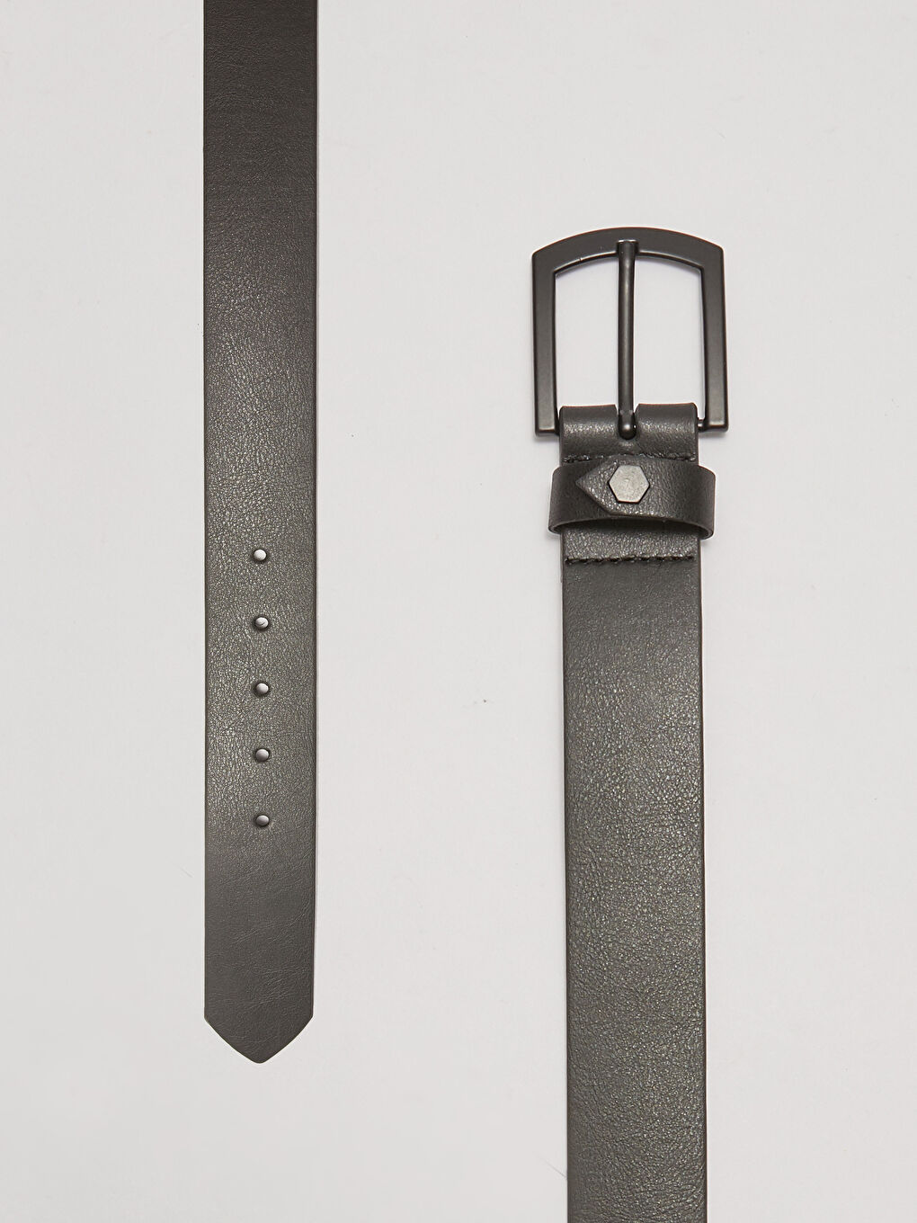 Siyah Deri Görünümlü Erkek Kemer-2