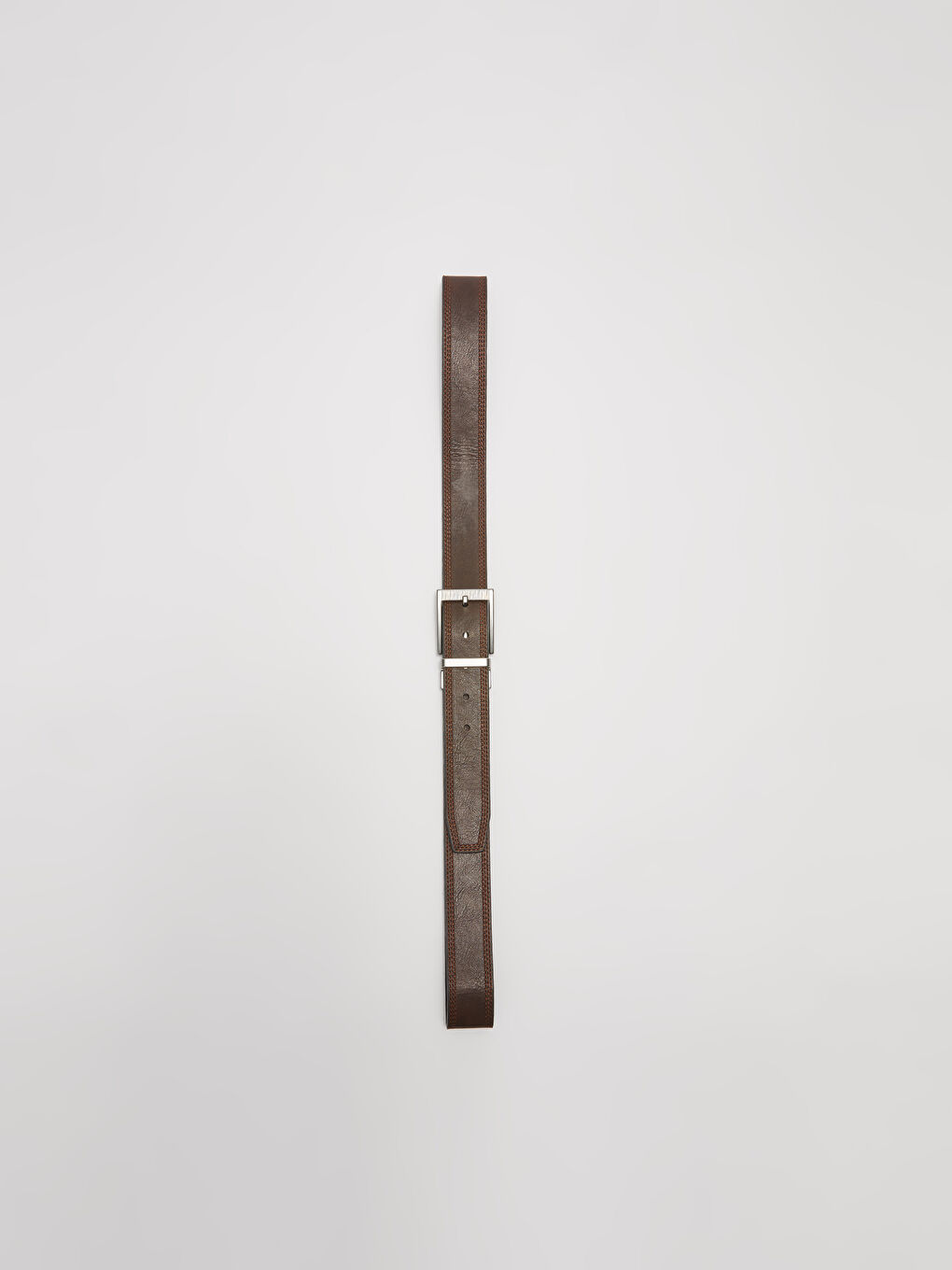 Siyah Deri Görünümlü Çift Taraflı Erkek Kemer-2