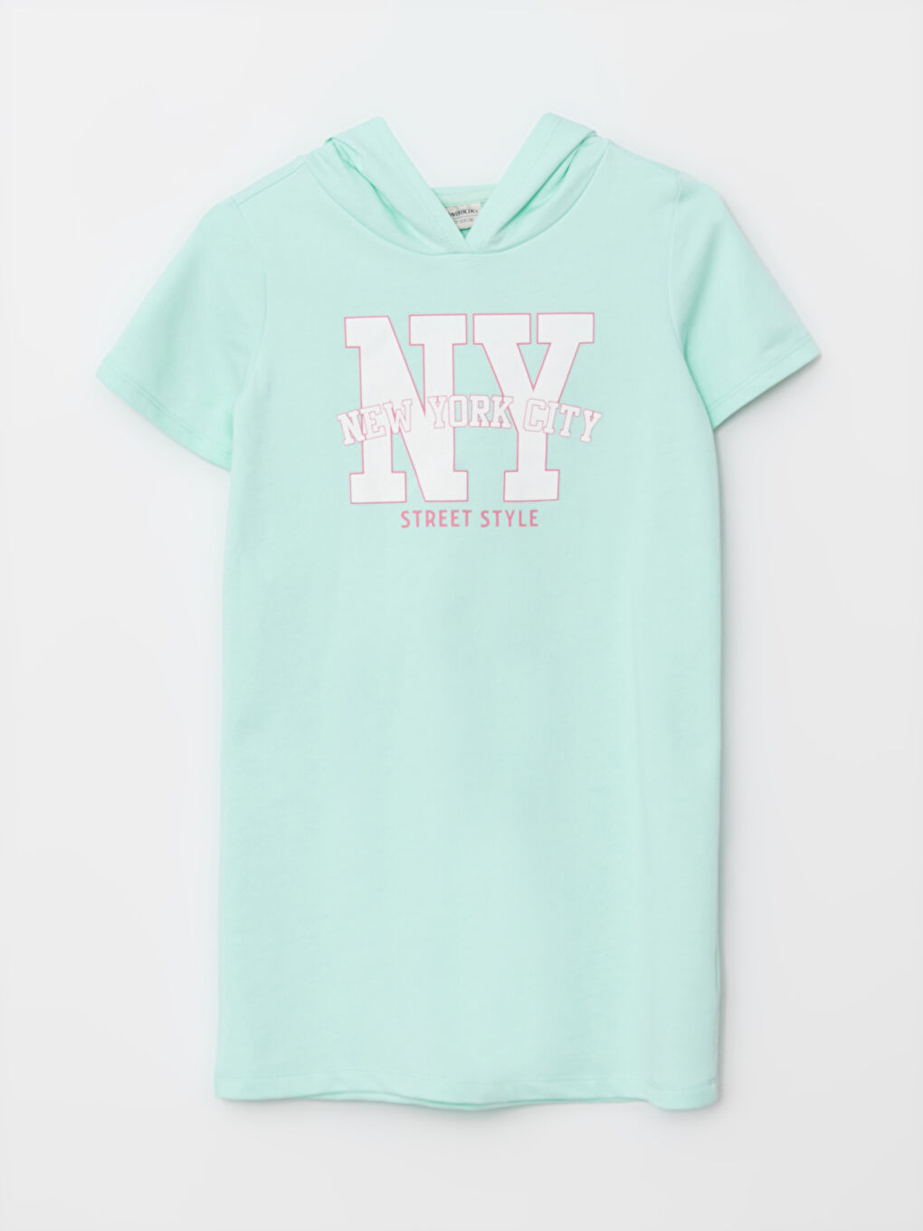 فستان بناتي مطبوع بكابوش وكم قصير