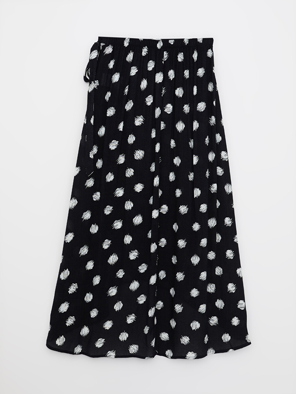 Elastic Waist Polka Dot A-line Poplin Women's Skirt-6