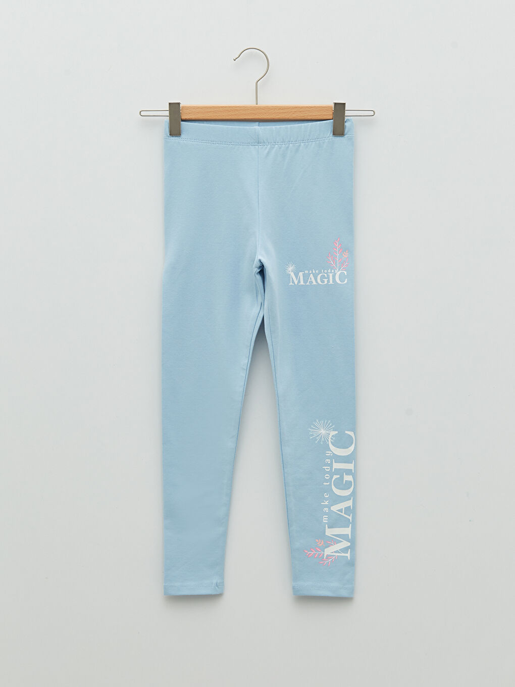 Crew Neck Elsa Printed Short Sleeve Girls T-Shirt and Tights-2