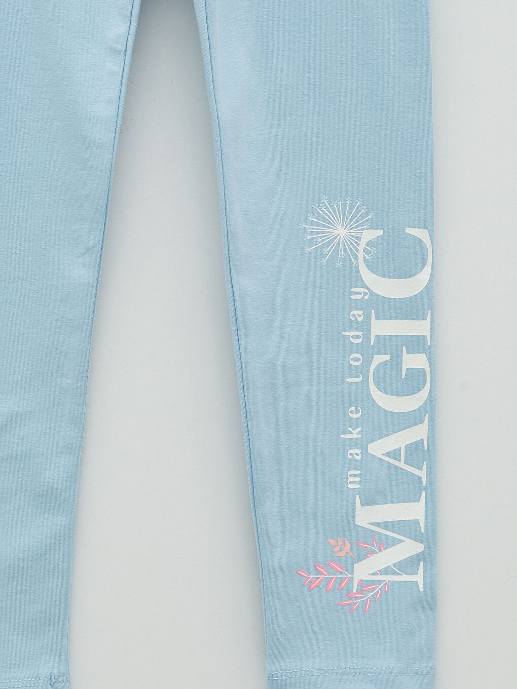 Crew Neck Elsa Printed Short Sleeve Girls T-Shirt and Tights-6