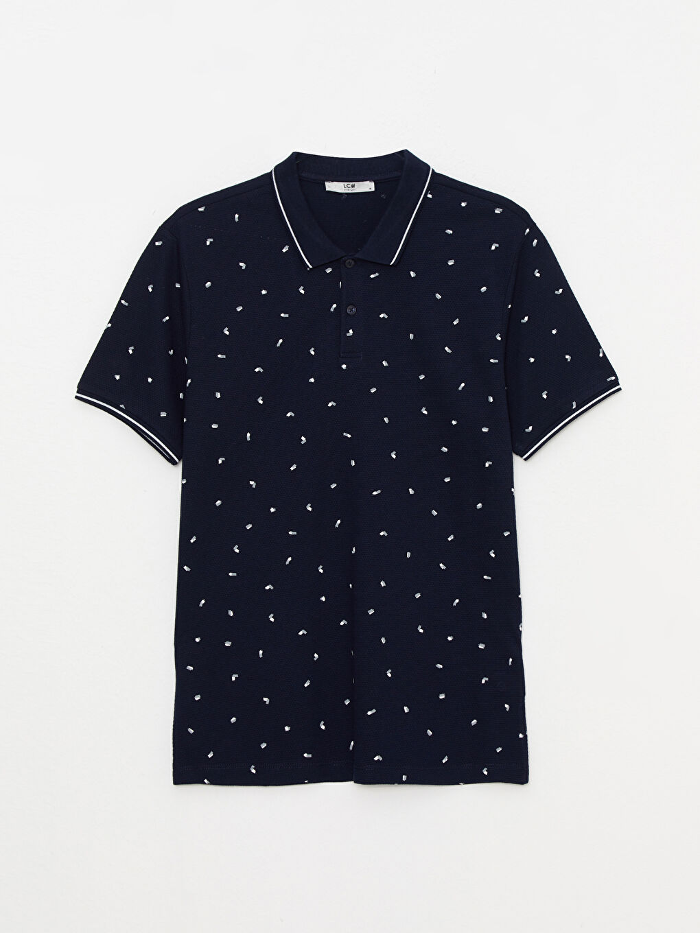 Polo Neck Short Sleeve Patterned Pique Men's T-Shirt -S2CM05Z8-RFH