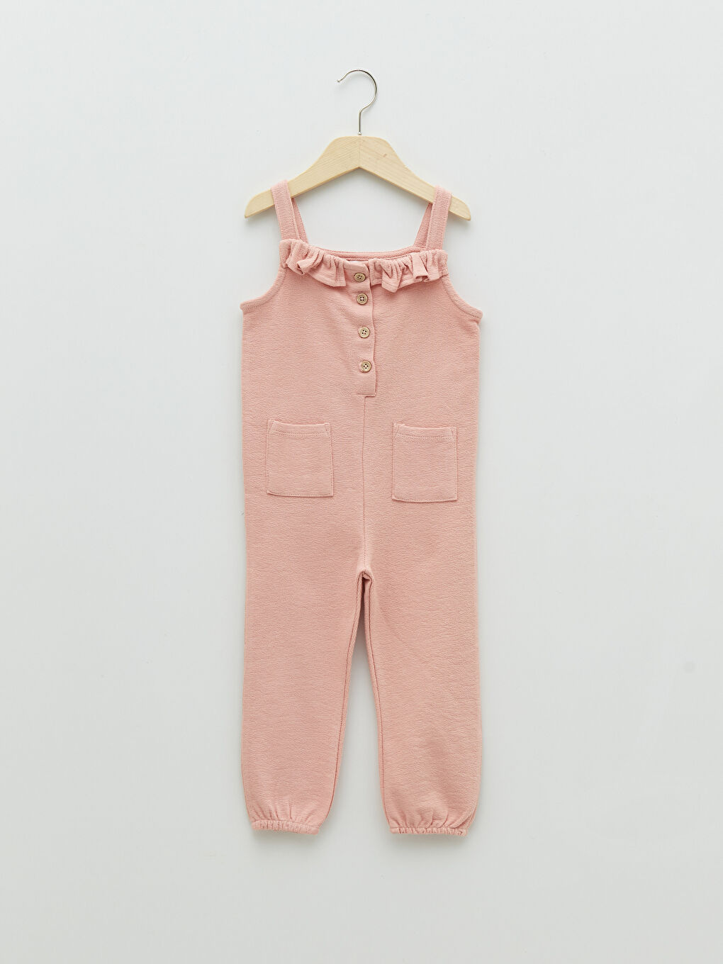 Square Neck Strappy Basic Baby Girl Jumpsuit